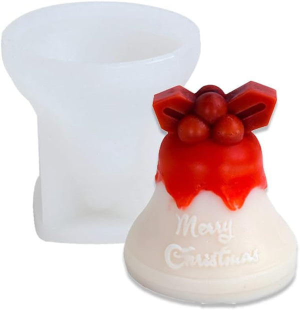 3D Christmas Bell Silicone Candle Mold (Christmas Bell) Merry Christmas theme