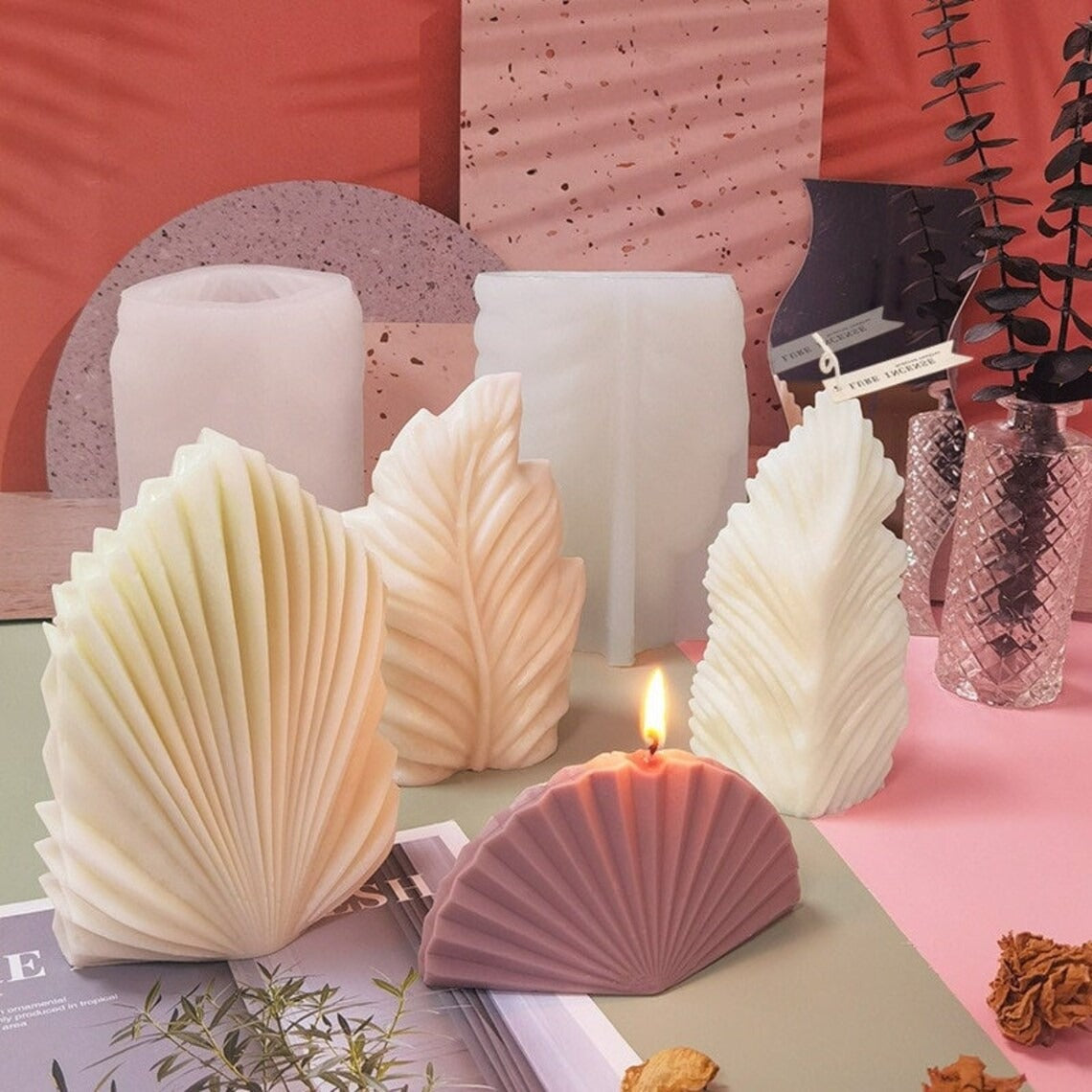 3D Large Leaf Silicone Candle Mold Decorative Candles Home Décor & Handmade Crafts