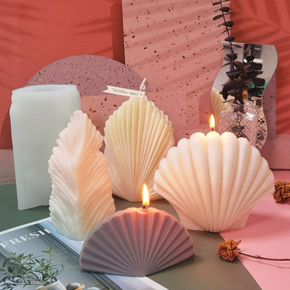 3D Large Leaf Silicone Candle Mold Decorative Candles Home Décor & Handmade Crafts