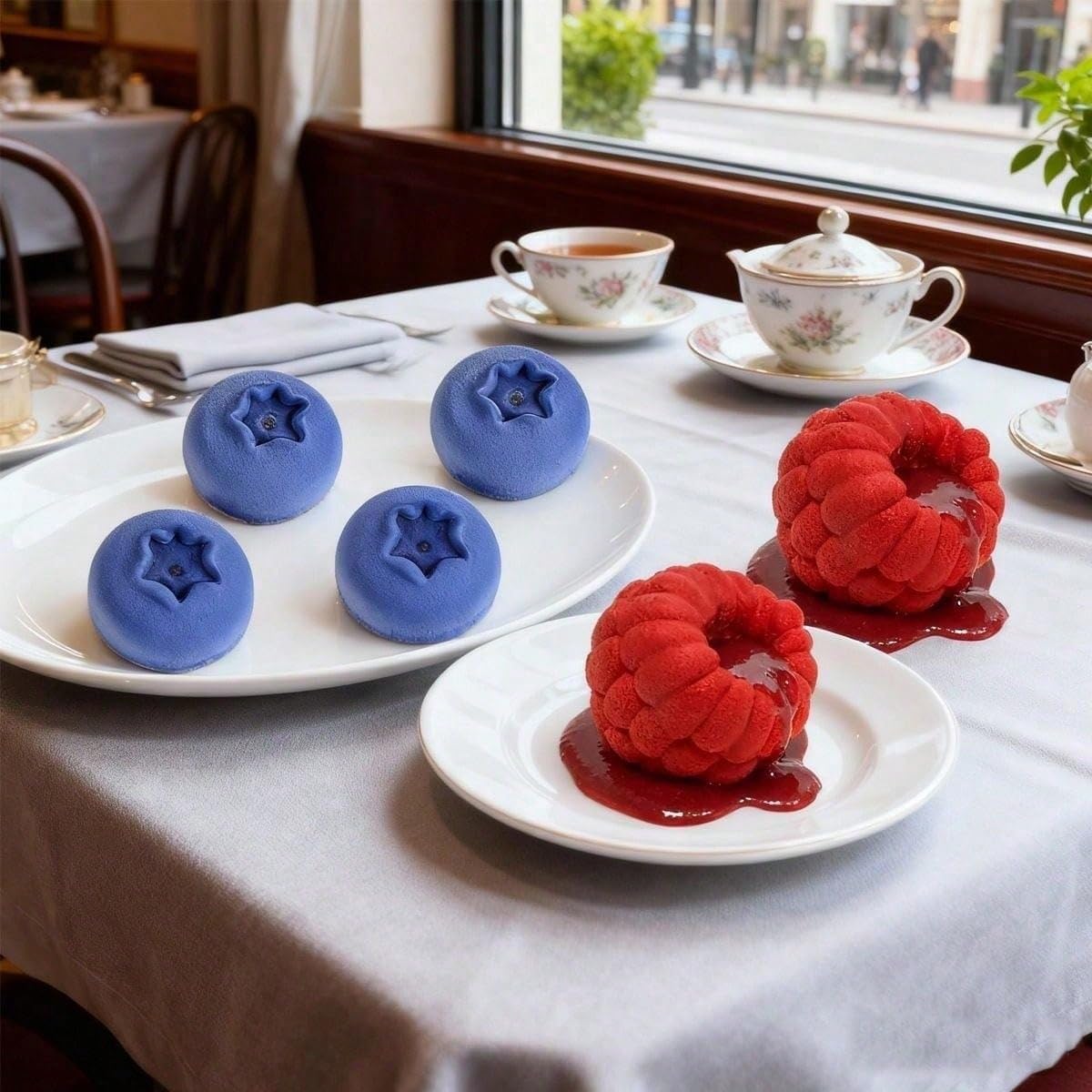 6 Cavity Blueberry Shape Silicone Mousse Cake Mold Candy Pudding Jelly Frosting