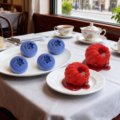 6 Cavity Blueberry Shape Silicone Mousse Cake Mold Candy Pudding Jelly Frosting