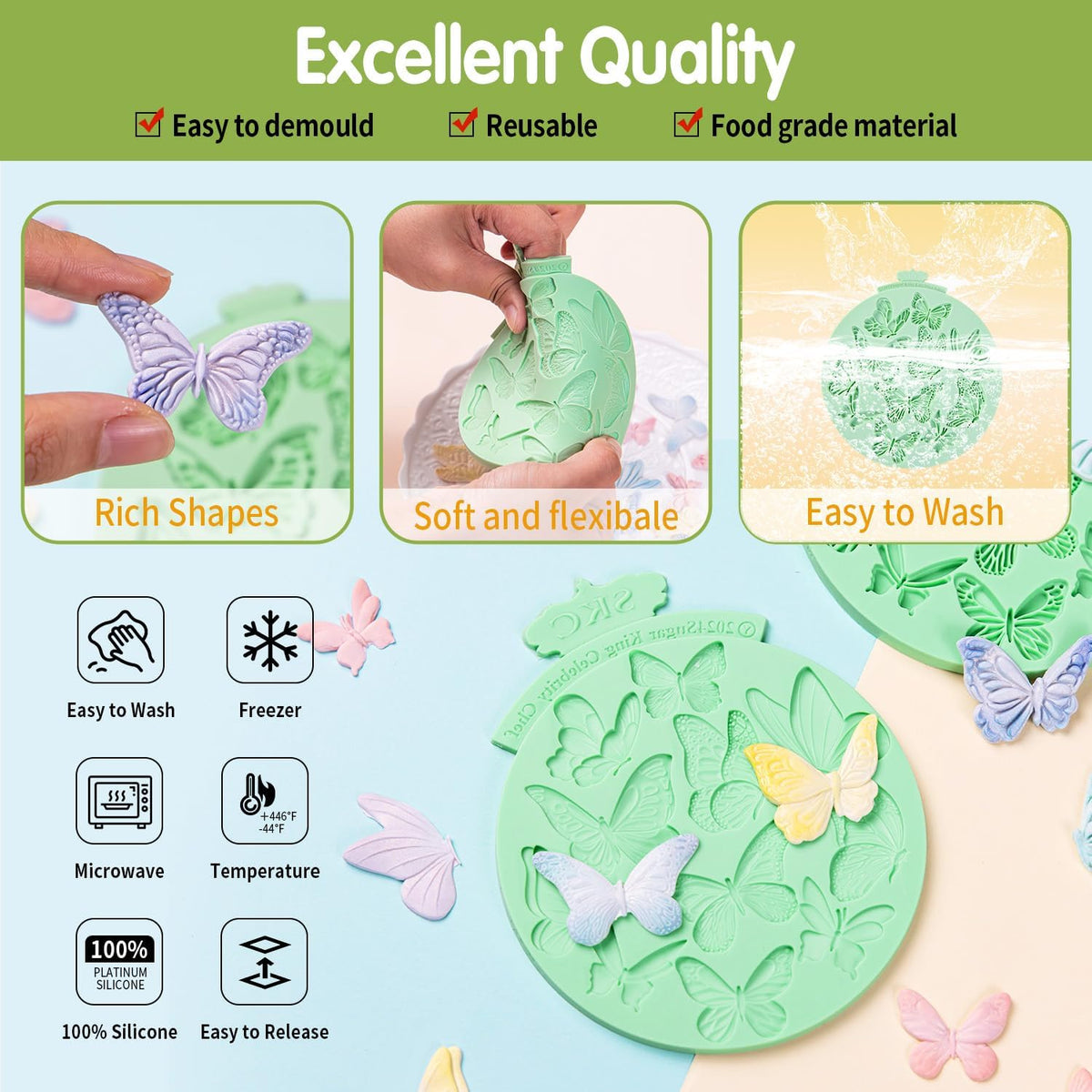Butterfly Silicone Mould for Cake Decoration Chocolate Candy Soap Candle