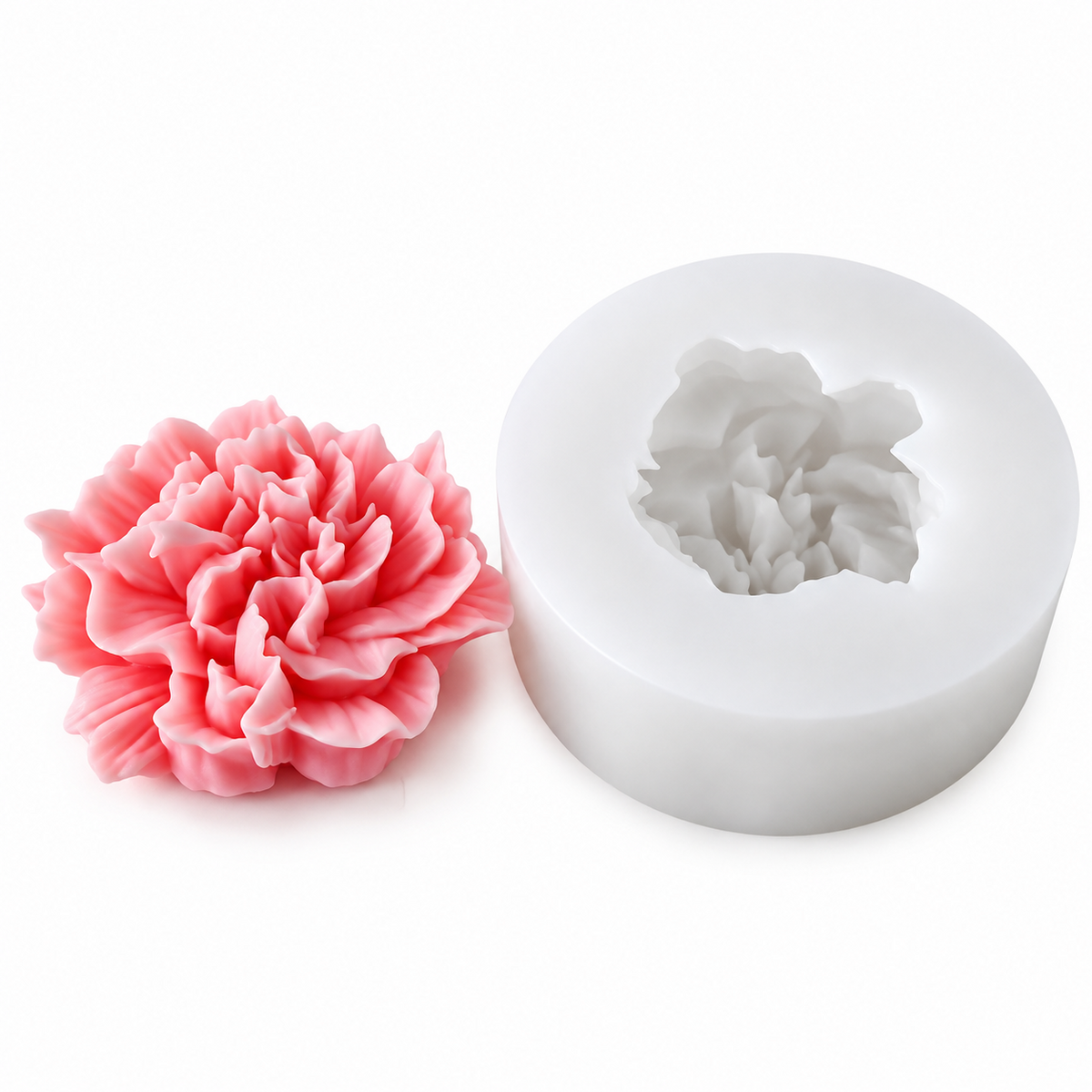 3D Ruffled Peony Flower Silicone Mould for Candle Making Soap Making Resin Art