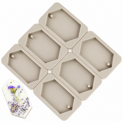 6 Cavity Hexagon Silicone Mould for Wax Sachets Soap Bars Fragrance Tablets and DIY Crafts