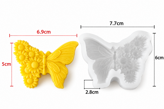 3D Butterfly Flower Silicone Mould for Candle Making Soap Resin Art & DIY Crafts