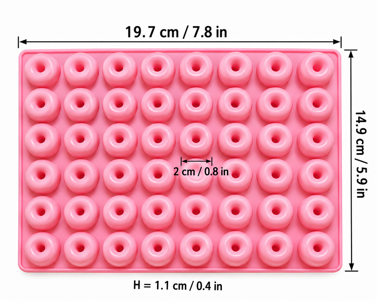 48 Cavity Mini Donut Silicone Mould for Chocolate Candy Jelly Baking