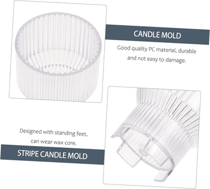 3D (3.62"x2.91"inch) Pouring Pedestal Ripped Pillar Polycarbonate Candle Mould P42