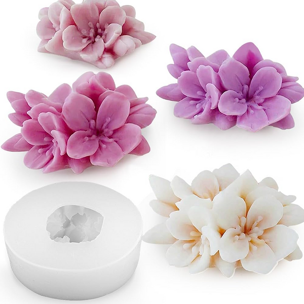 3D Cherry Blossom Flower Silicone Mould for Candle Making Soap Resin Art & DIY Crafts