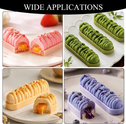 12 Cavity Twisted Bar Silicone Chocolate Mould for Chocolate Candy & Desserts