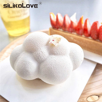 6 Cavity 3D Cloud Shape Silicone Cake Mould Pudding Chocolate Soap Lotion Bar