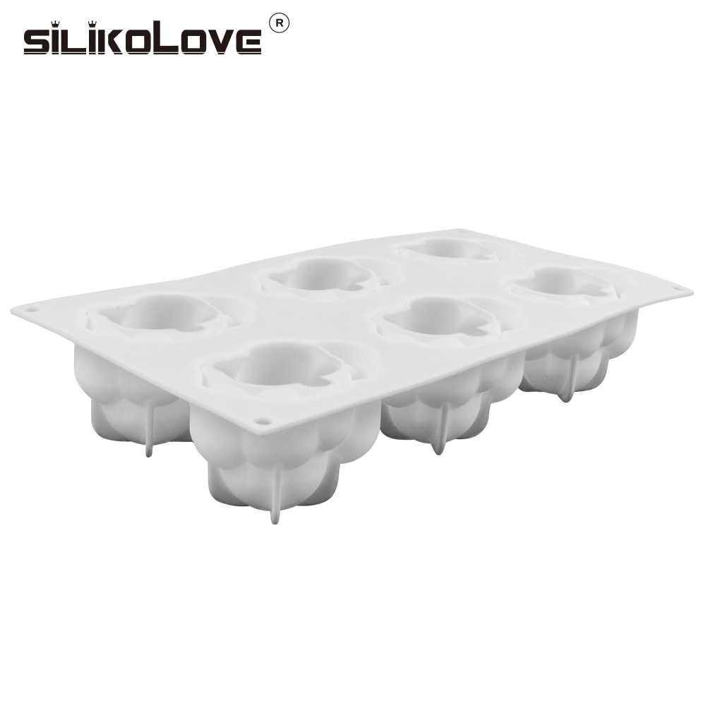 6 Cavity 3D Cloud Shape Silicone Cake Mould Pudding Chocolate Soap Lotion Bar