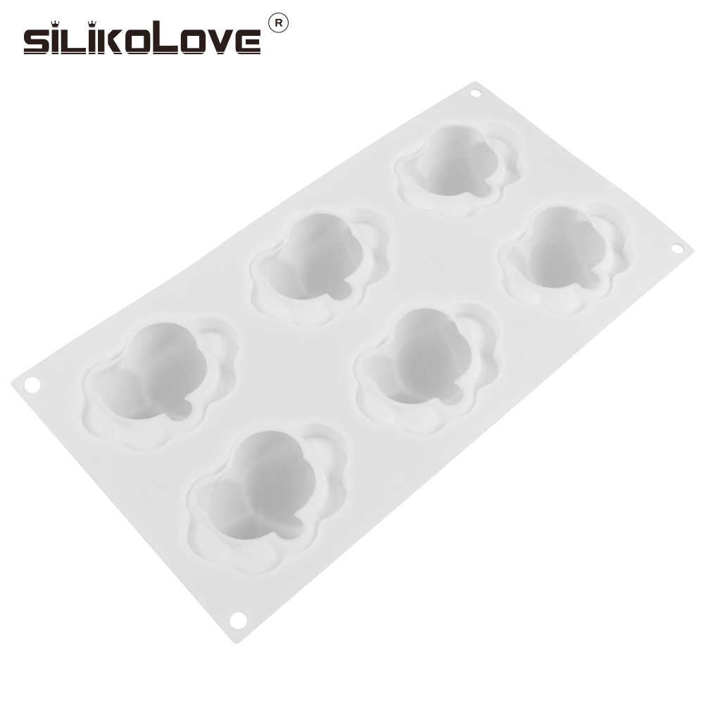 6 Cavity 3D Cloud Shape Silicone Cake Mould Pudding Chocolate Soap Lotion Bar