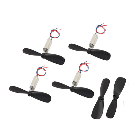 (4 Motor + 6 Propeller) Coreless Motor DC 3.7V 07x16mm Micro Coreless Motor with Propeller High-Speed Mini Multi Copter Quadcopter 51000RPM