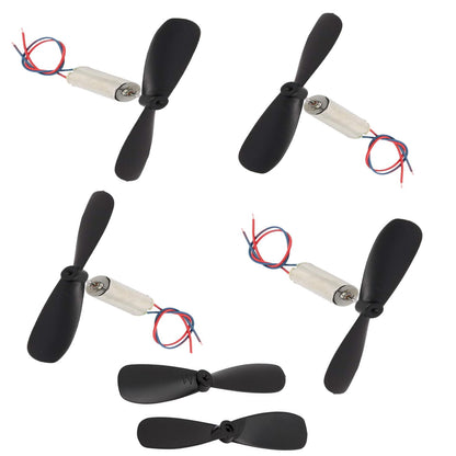 20X08mm (4 Motor + 6 Propeller) Coreless Motor DC 3.7V High Speed 51000RPM Micro Coreless Motor with Propeller High-Speed Mini Multi Copter Quadcopter