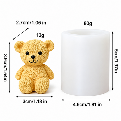 3D Feather Teddy Bear Silicone Mold for Candle Making Soap Making Resin Art & DIY Crafts