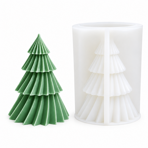 LARGE 3D Layered Christmas Tree Silicone Candle Mould for DIY Festive Decor Wax Candles