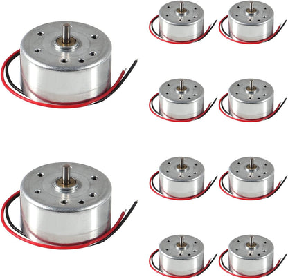 4 Pcs Flat Cylinder DC Motor 5V to 12VRC Toys High Speed (Heavy Load) Helicopter Use Project For Generate Electricity, Wind Energy Power House