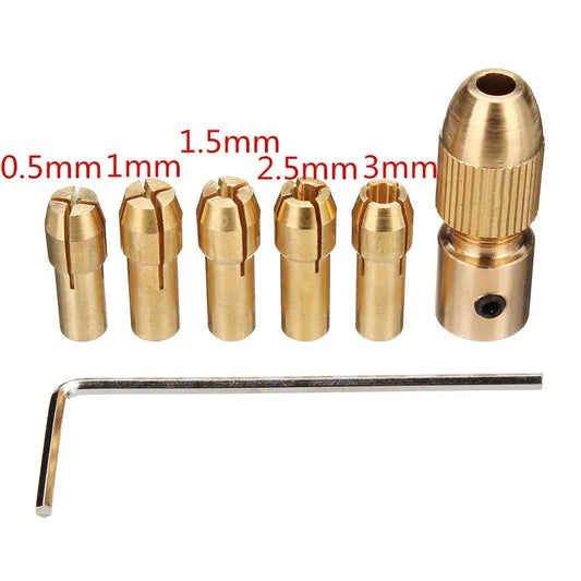3.17mm Shank Metal Drill Chuck Collet Bits Rotary with Screw, 0.5-3 mm for RS555 motor (3.17MM)