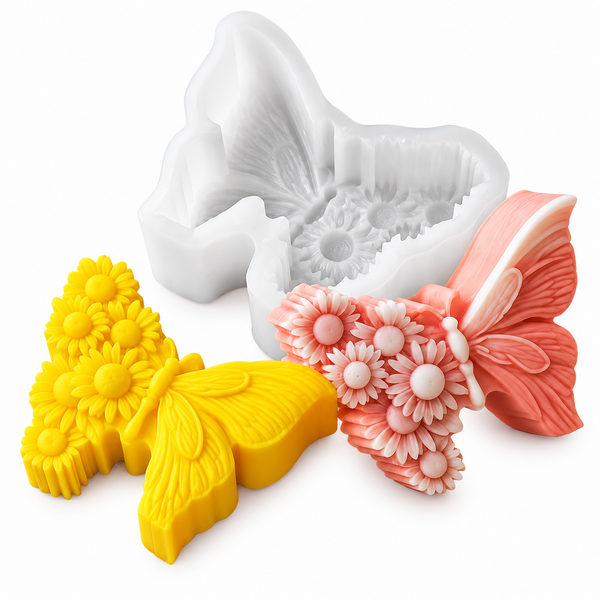 3D Butterfly Flower Silicone Mould for Candle Making Soap Resin Art & DIY Crafts