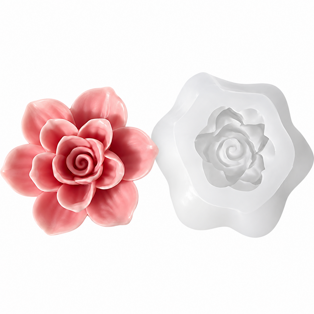 3D Floating Rose Flower Silicone Candle Mould for Scented Candles Soap Plaster & DIY Crafts