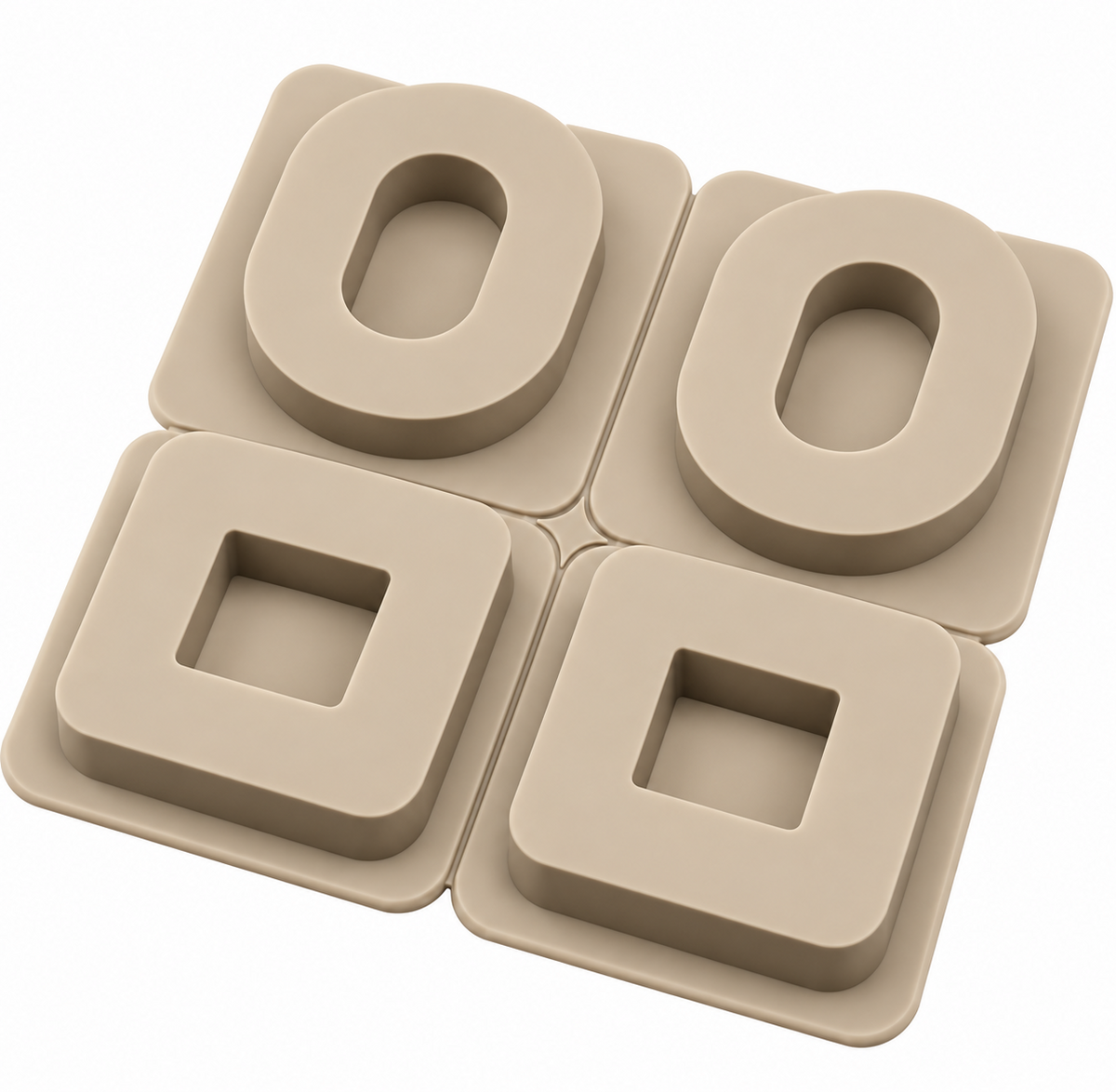 4 Cavity Silicone Resin Mould for Oval and Square Pendant Keychain Jewelry and DIY Crafts