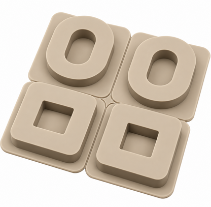4 Cavity Silicone Resin Mould for Oval and Square Pendant Keychain Jewelry and DIY Crafts