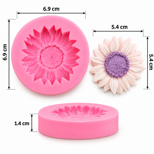3D Sunflower Silicone Mould for Cake Decoration Fondant Chocolate Soap