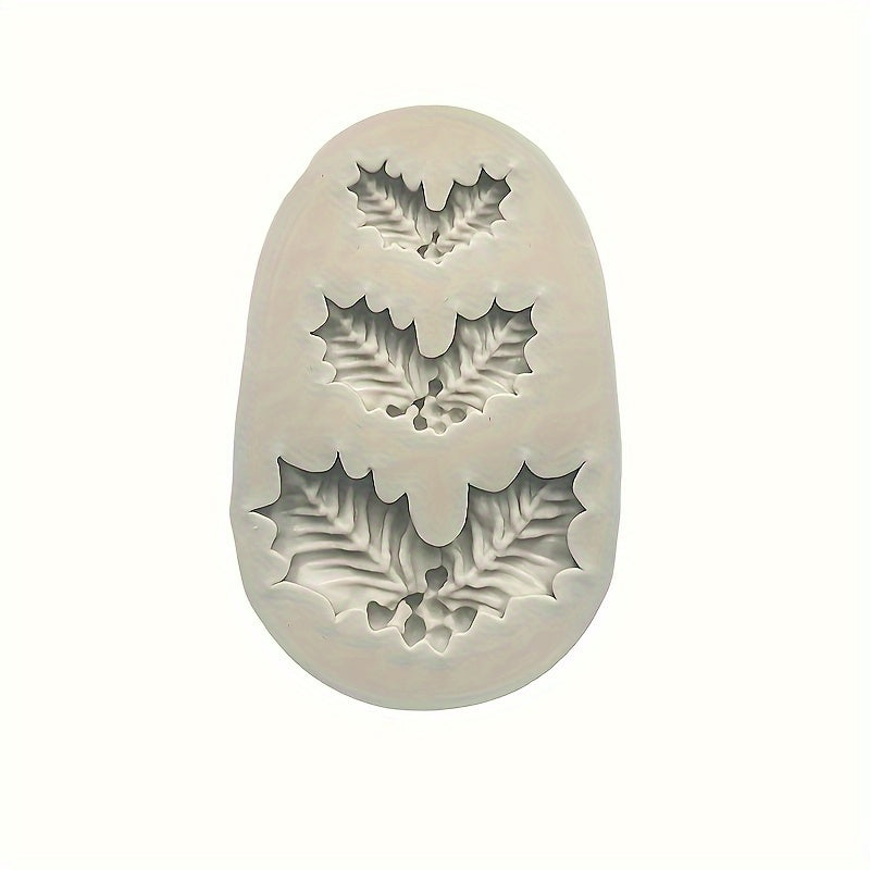 Christmas Holly Leaf Silicone Mould for Fondant Chocolate Cake Decoration