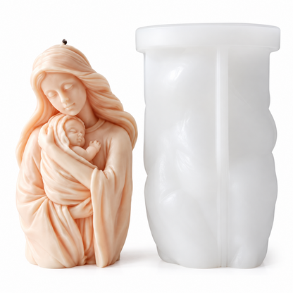 3D Mother and Baby Jesus Silicone Mould for Christmas Nativity Candle Making