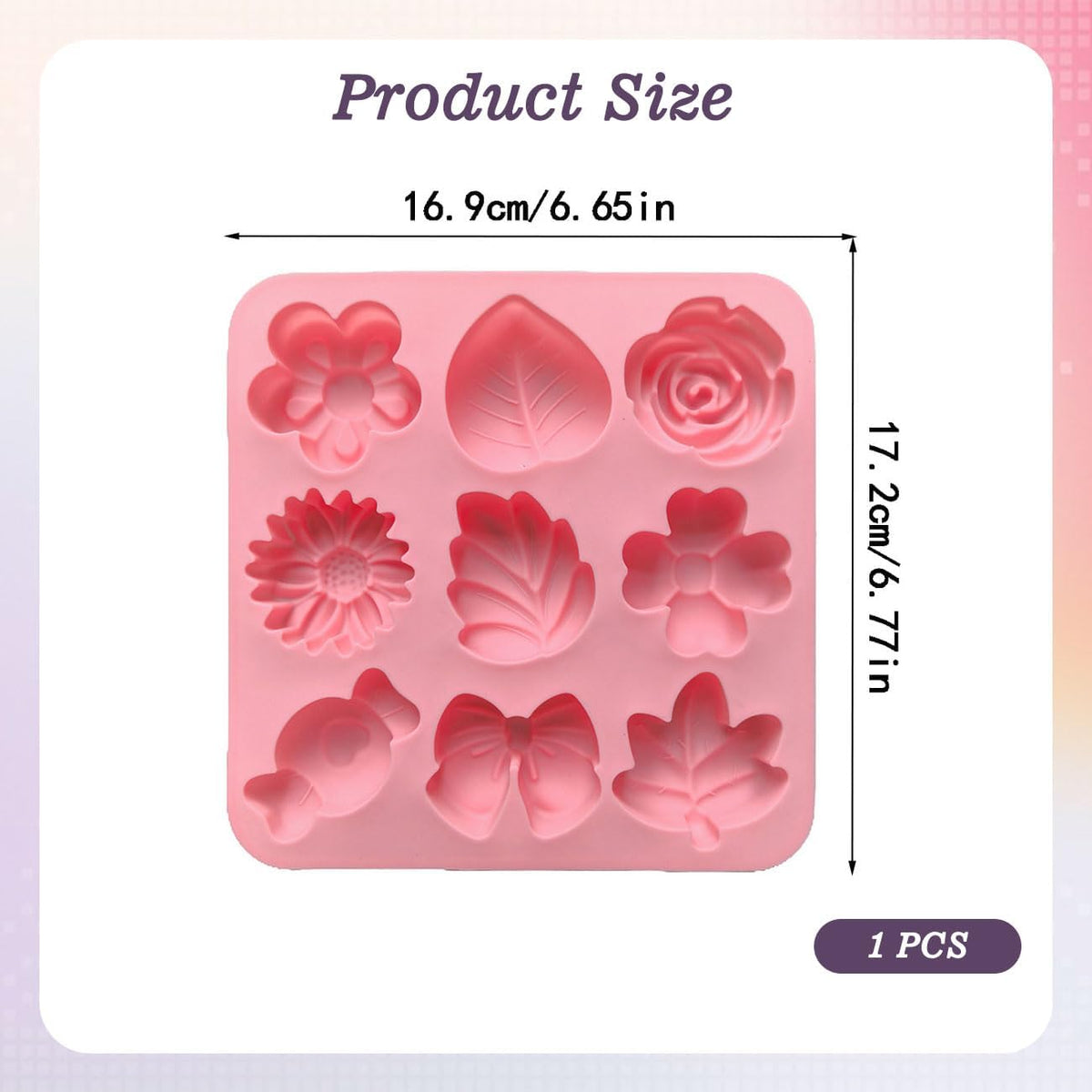9 Cavity Flower & Bow Silicone Candle Mold Candle Making Soap Chocolate