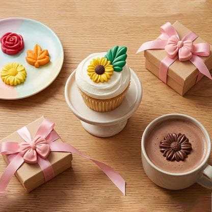 9 Cavity Flower & Bow Silicone Candle Mold Candle Making Soap Chocolate