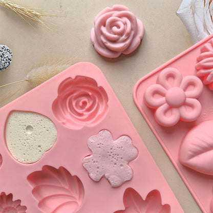 9 Cavity Flower & Bow Silicone Candle Mold Candle Making Soap Chocolate