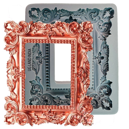 Ornate Baroque Frame Silicone Mold for Cake Decoration Fondant Chocolate Soap