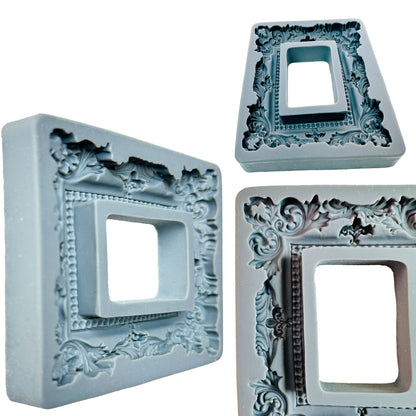 Ornate Baroque Frame Silicone Mold for Cake Decoration Fondant Chocolate Soap