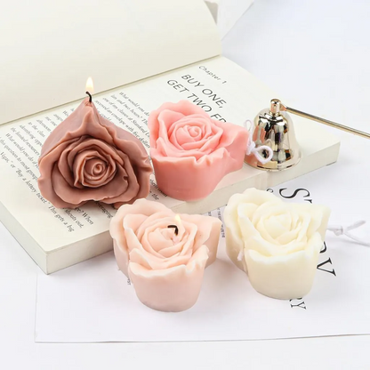 Rose in Heart Shape Silicone Candle Mould Scented Candles Aroma Candles, DIY Crafts