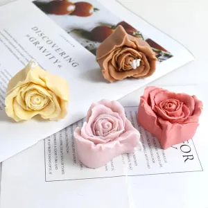 Rose in Heart Shape Silicone Candle Mould Scented Candles Aroma Candles, DIY Crafts