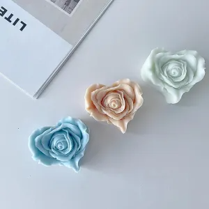Rose in Heart Shape Silicone Candle Mould Scented Candles Aroma Candles, DIY Crafts
