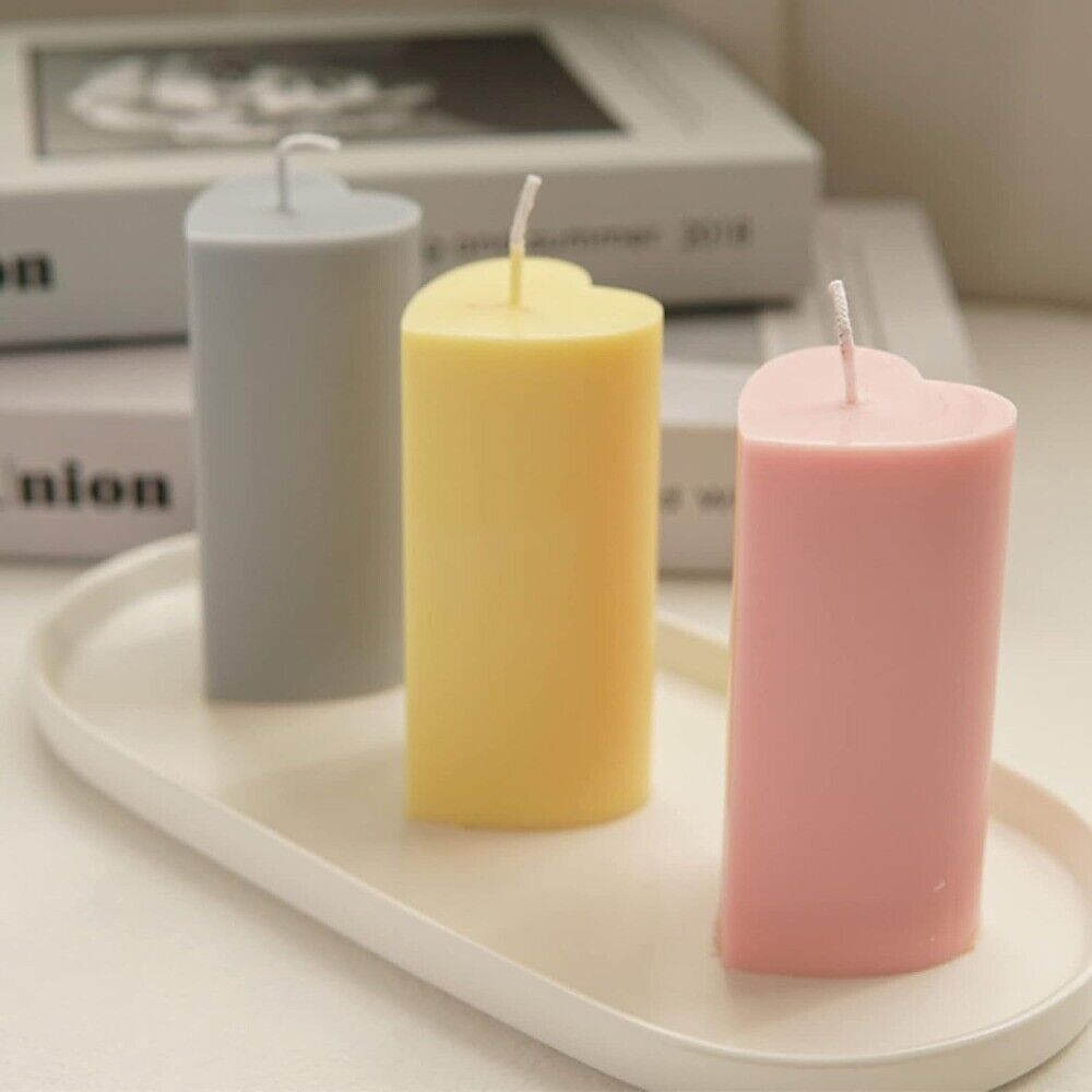 Heart Top Pillar Silicone Candle Mold Decorative Candles Home Decor & Handmade Crafts
