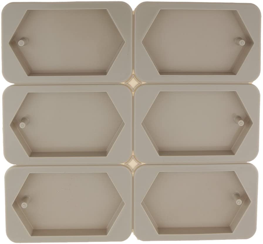 6 Cavity Hexagon Silicone Mould for Wax Sachets Soap Bars Fragrance Tablets and DIY Crafts