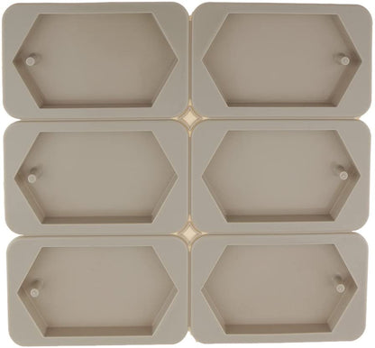 6 Cavity Hexagon Silicone Mould for Wax Sachets Soap Bars Fragrance Tablets and DIY Crafts