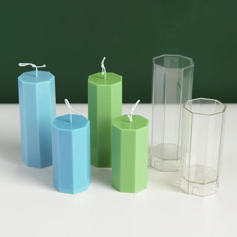 3D (3.6''x2.0''inch) Hexagon Pillar Candle Polycarbonate Mould Designer & Fancy Home Decor P26