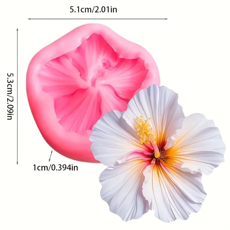 3D Hibiscus Flower Silicone Mould for Fondant Chocolate Cake Decoration and DIY Floral Crafts