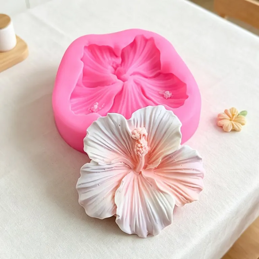 3D Hibiscus Flower Silicone Mould for Fondant Chocolate Cake Decoration and DIY Floral Crafts
