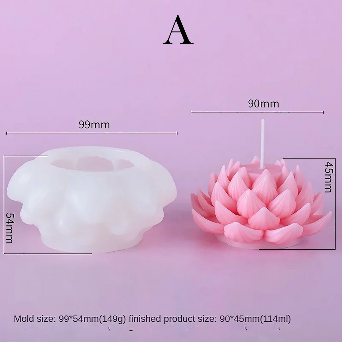 3D Lotus Flower Silicone Candle Mould for Candle Making Soap Resin Art & DIY Crafts