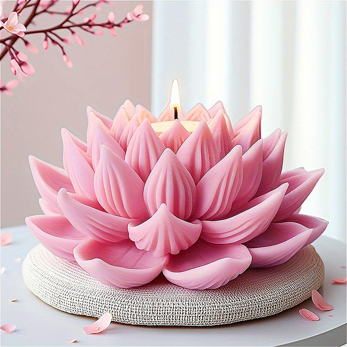 3D Lotus Flower Silicone Candle Mould for Candle Making Soap Resin Art & DIY Crafts