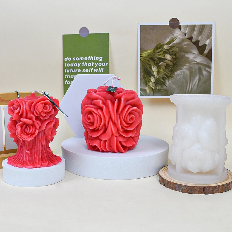 Rose Flower Silicone Candle Mold DIY Candles Wax Soap Resin & Home Décor