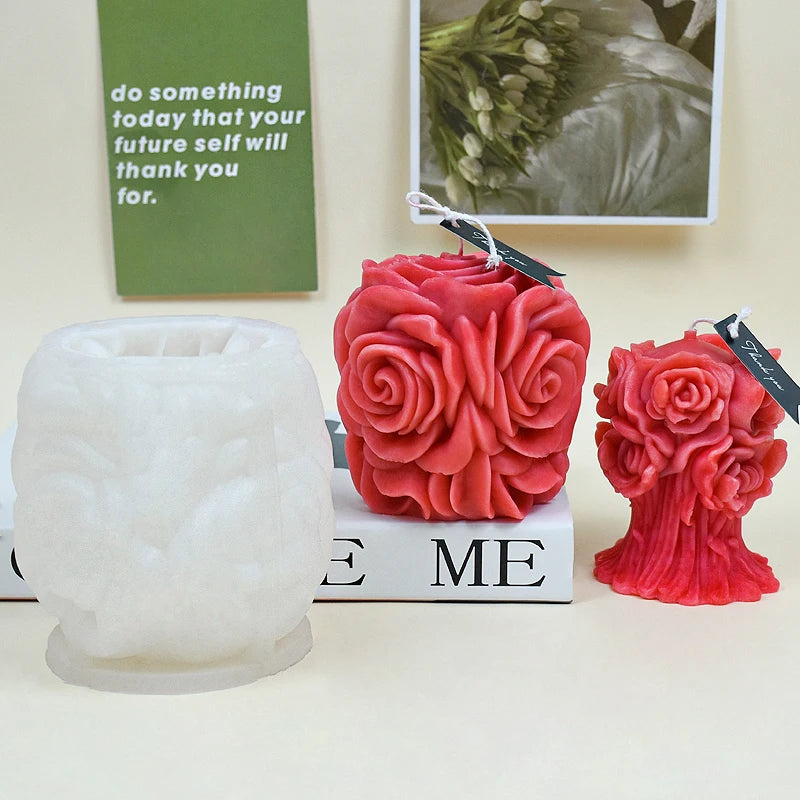 Rose Flower Silicone Candle Mold DIY Candles Wax Soap Resin & Home Décor
