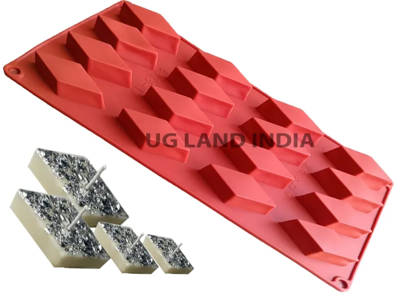 16 Cavity Kaju Katli Silicone Mold for Indian Sweets Chocolate and Dessert Making