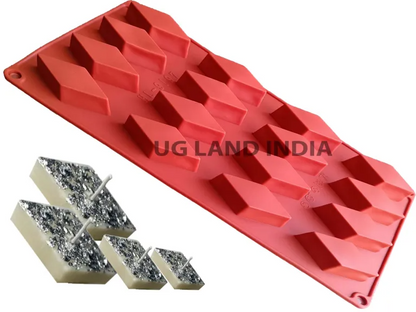 16 Cavity Kaju Katli Silicone Mold for Indian Sweets Chocolate and Dessert Making