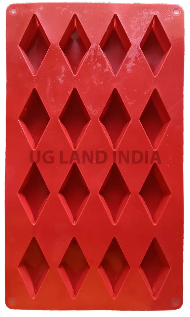16 Cavity Kaju Katli Silicone Mold for Indian Sweets Chocolate and Dessert Making